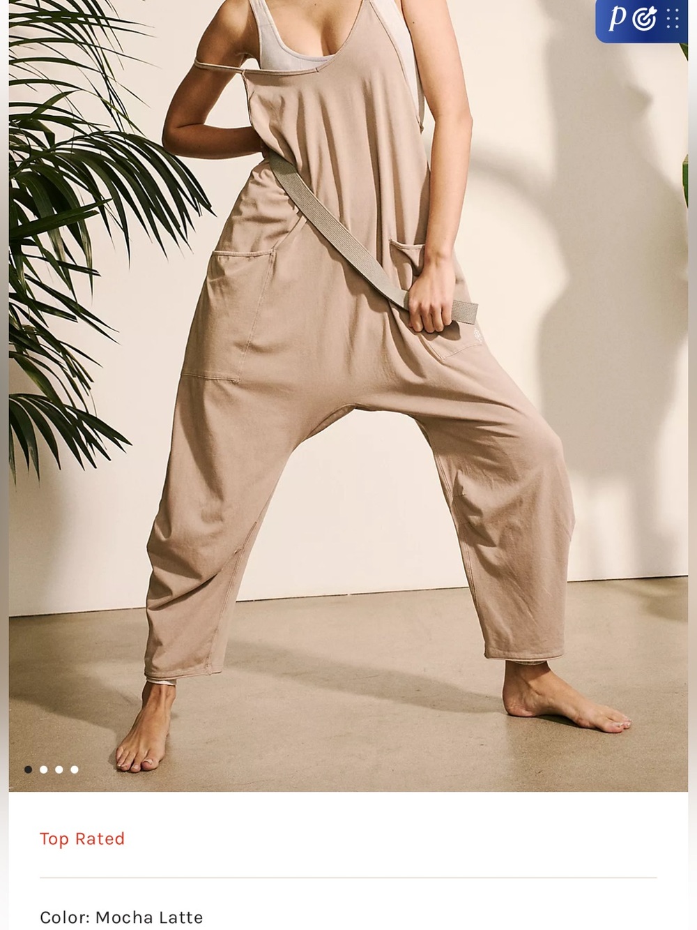 FP Movement Hot Shot Onesie Mocha Latte Size XS
